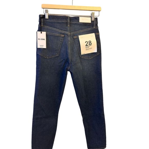 Re/Done 90s High Rise Ankle Crop Deep Sapphire Size 28 Brand NWT ( Retail $285) - Picture 7 of 7